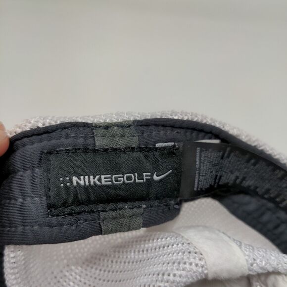 Nike Golf Hat Gray White Size S/M Mesh Back Embroidered Swoosh Logo - Picture 11 of 12